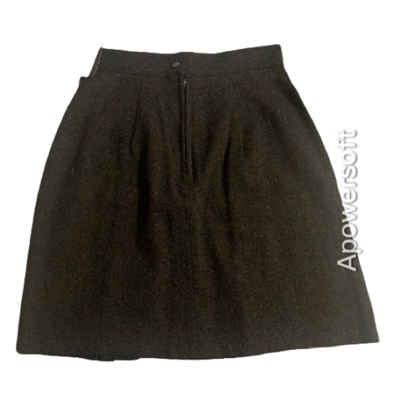 NWT Vintage Tracy Evens Wool-Like Charcoal Gray Preppy Skirt - Picture 4 of 11